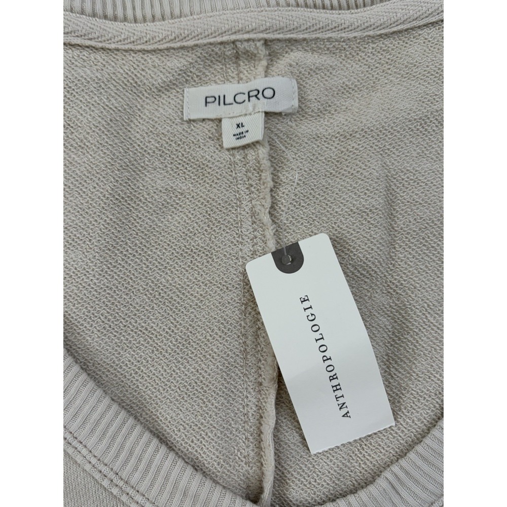 Anthropologie Pilcro Sweatshirt Long Sleeve Oversized Beige Crème XL NWT Boho - Picture 3 of 9